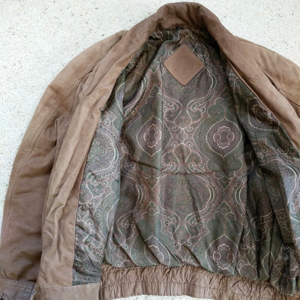 Vintage Jacqueline Ferrar Moto Biker Leather Jacket Insulated Paisley Lining M - Picture 7 of 8
